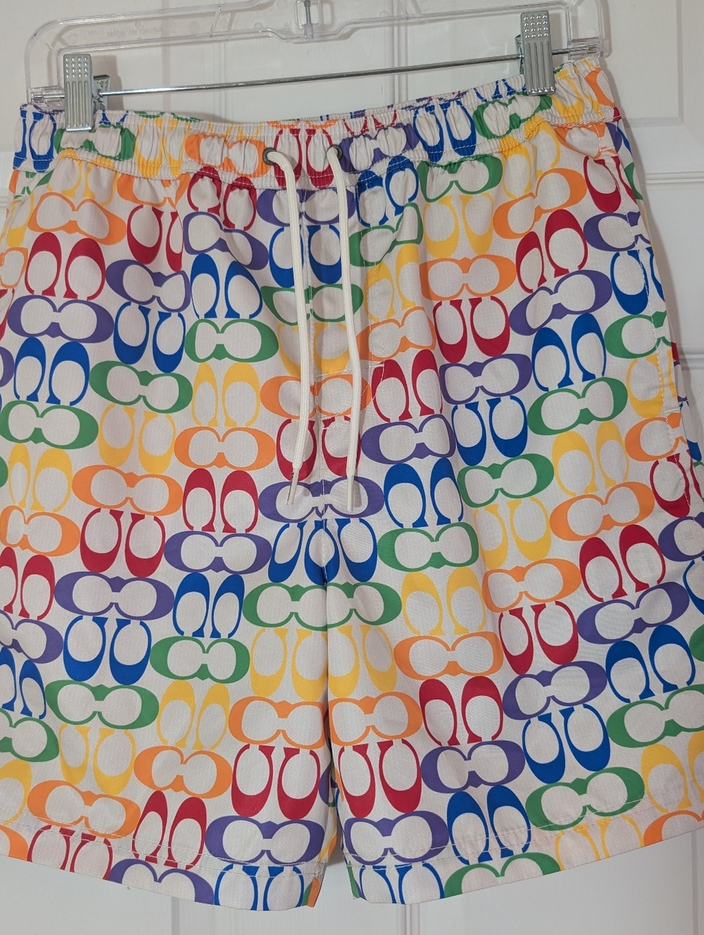 Coach Rainbow Logo Multicolor Swim Shorts NWOT Size Small - Brand New